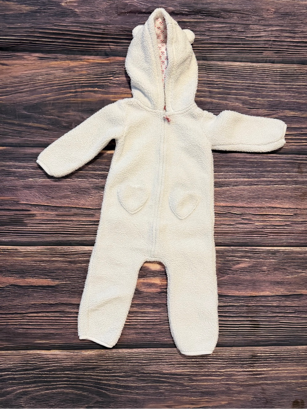 18 month girls Sherpa hooded one-piece